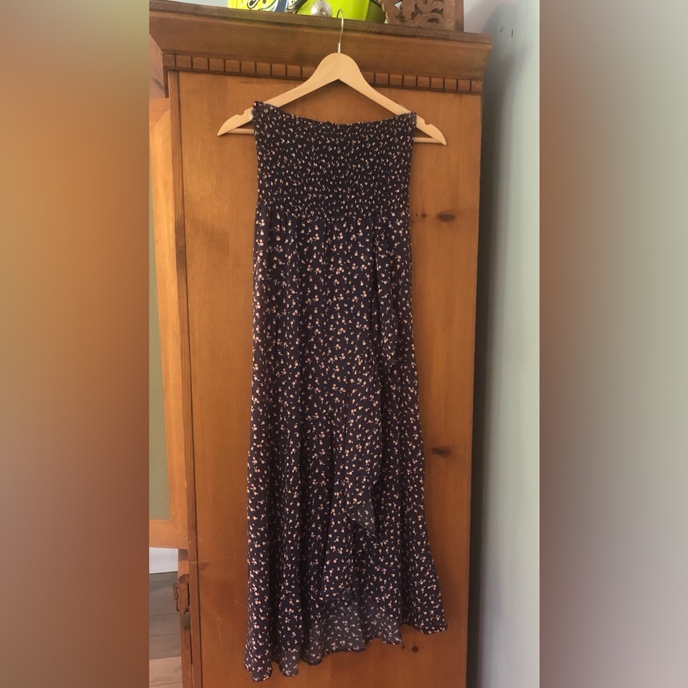 Maaji Blue Asymmetrical Smocked Maxi Skirt/Dress